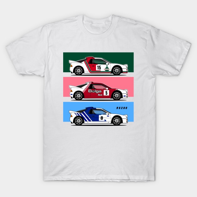 RS200 Legendary Cars T-Shirt by shketdesign